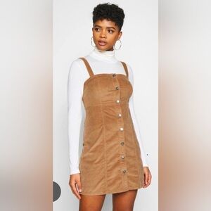 Banana Republic Corduroy Button-Front Mini Dress in Brown
